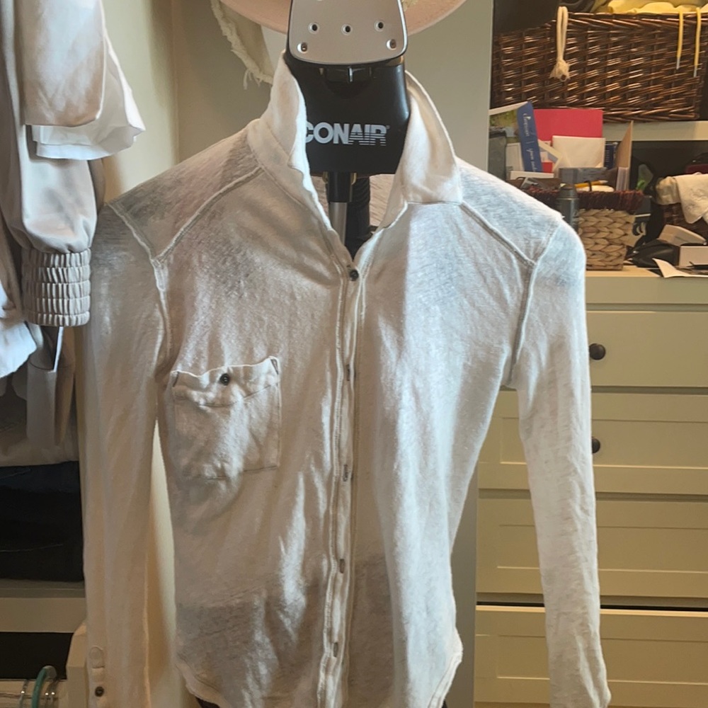 White cotton button down